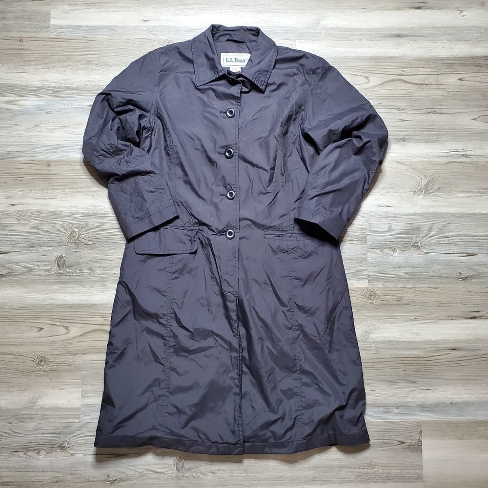 LL BEAN FULL LENGTH RAINCOAT NYLON WOMEN'S SZ SMALL REG